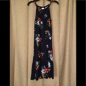 Girls navy floral dress